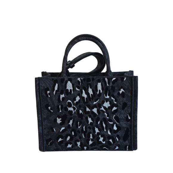 Limited Edition Barocco Athens Leopard Print with Silver Spots Tote /Crossbody - Picture 3 of 10